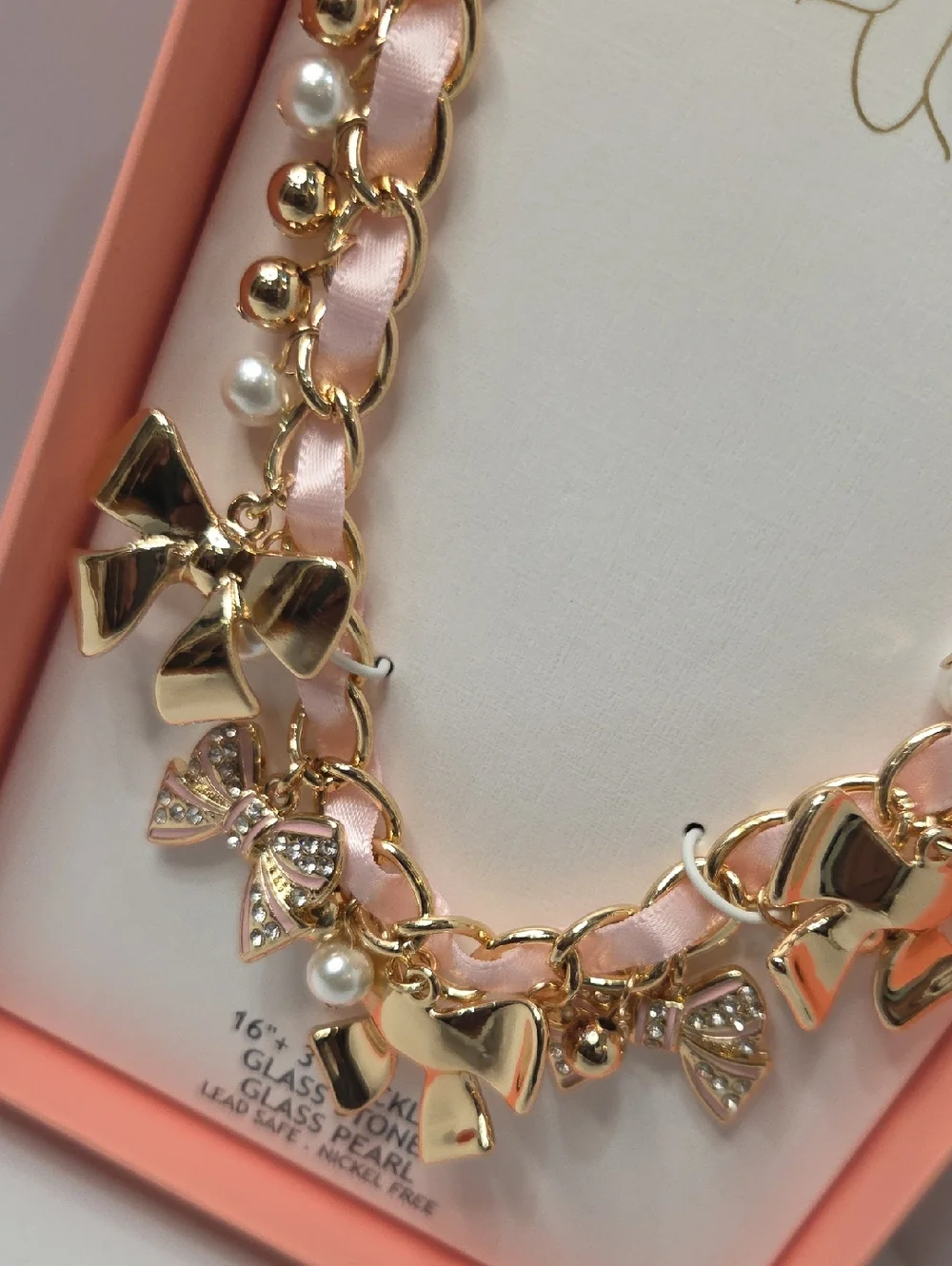 💕▪️Piper K ▪️Glass Stone Glass Pearl Bow Coquette Charm 16